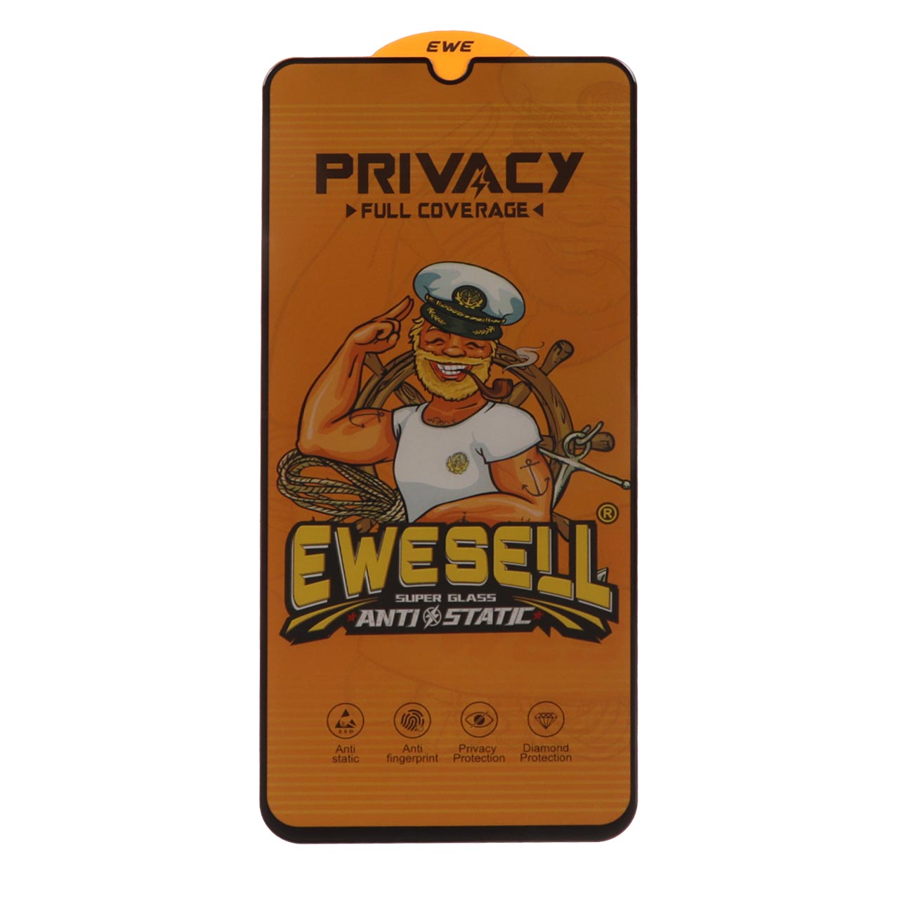 محافظ صفحه نمایش شیشه ای Full Cover Ewesell Anti Static Privacy مدل Xiaomi Redmi Note 8 / Redmi 8 / Redmi 8a